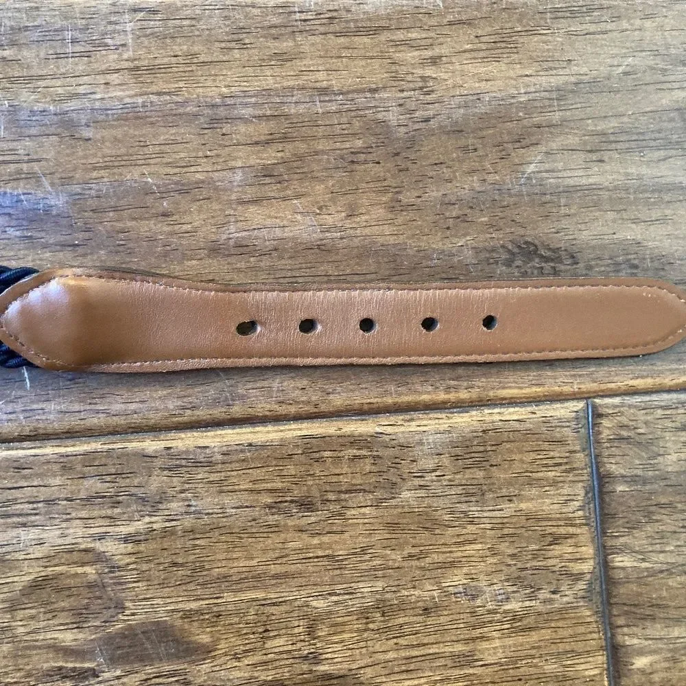 Brighton Elastic Cord with Croc Belt Sz 40 Navy Made in USA